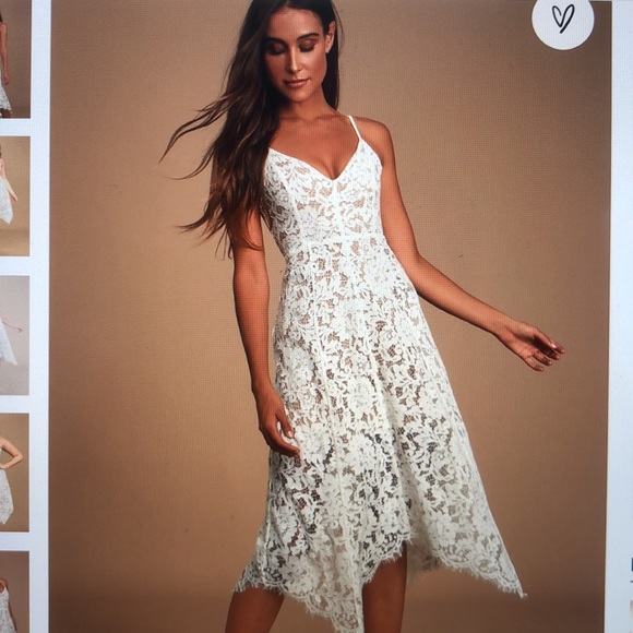 Lulus One Wish White Lace Midi Dress - Picture 5 of 5